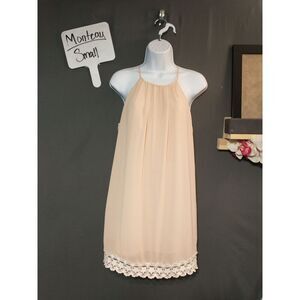 Monteau Peach chiffon tunic dress small
